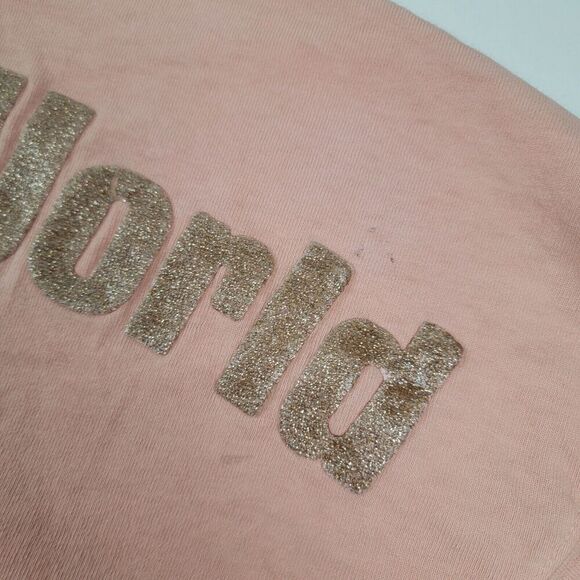 Disney Walt Disney World Spirit Jersey Peach Pink Rose Gold Puffy Logo Glitter M - Picture 6 of 10